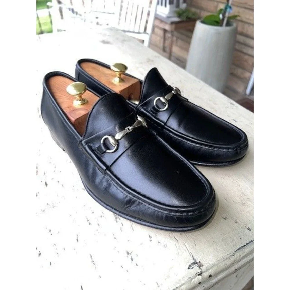 Allen Edmonds VERONA Italian Leather Dress Loafers 11EEE Black Horsebit XCLT